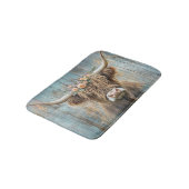 ハイランドカウーフローラリースブルーファームハウスシーン バスマット (アングル)