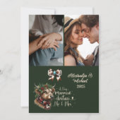 ハイランドカウ クリスマス おめでとう 夫婦 2枚の写真入り (正面)