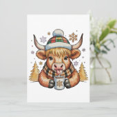 ハイランドカウ クリスマス フワフワ あったかい かわいい ゴールド X'mas (スタンド正面)