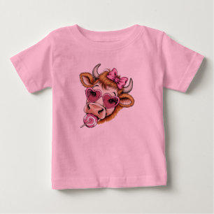 ハイランドカウ バレンタイン コケット バレンタインデー ベビーTシャツ