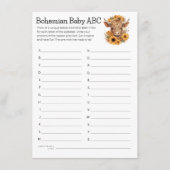 ハイランドカウ ボーホー ベイビー ABC シャワーゲーム カード (正面)