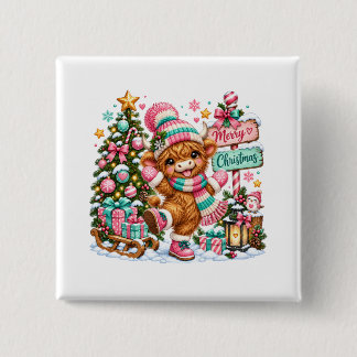 ハイランドカウ メリークリスマス 缶バッジ