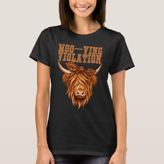 ハイランドカウ・モーヴィング・ヴァイオレーション Tシャツ (正面)