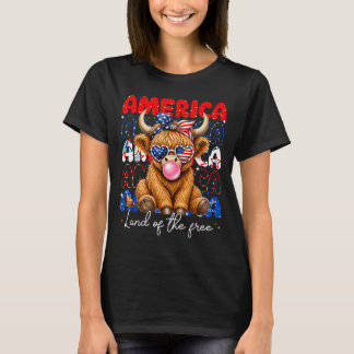 ハイランドカウ 愛国心 女性 Tシャツ