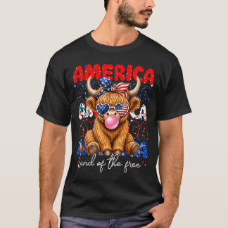 ハイランドカウ 愛国心 女性 Tシャツ