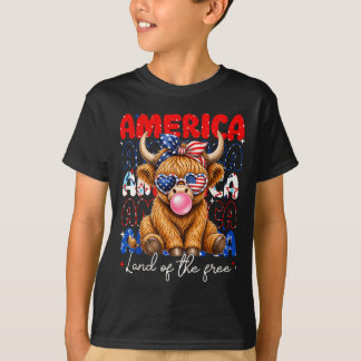 ハイランドカウ 愛国心 女性 Tシャツ