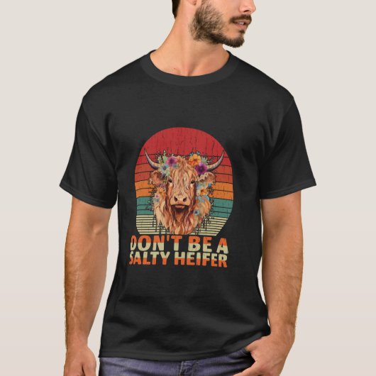 ハイランドカウTシャツ 塩対応しないで 牛 可愛い 酪農 Tシャツ (正面)