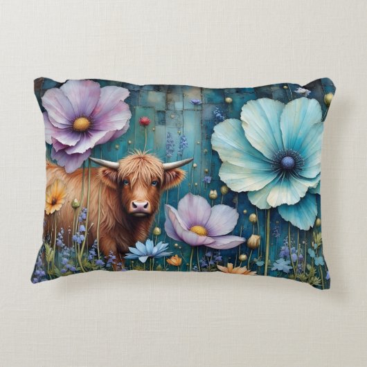 ハイランドカラフルカウコスモス2枚 アクセントクッション (裏面)