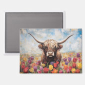 ハイランドカラフルカウチ絵を描ューリップ マグネット (正面/裏面)