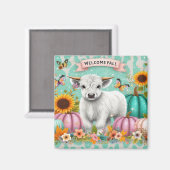 ハイランドカーフレインダイニングオータムカボチャとヒマワリ マグネット (正面/裏面)