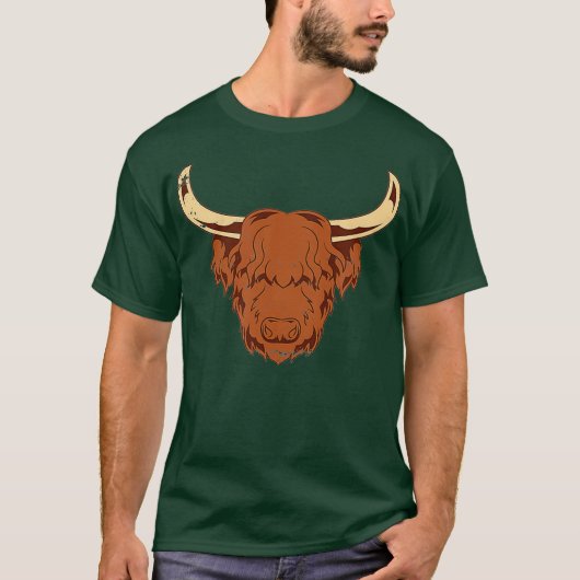 ハイランドキャトル農業農家ギフトスコティッシュカウズ Tシャツ (正面)