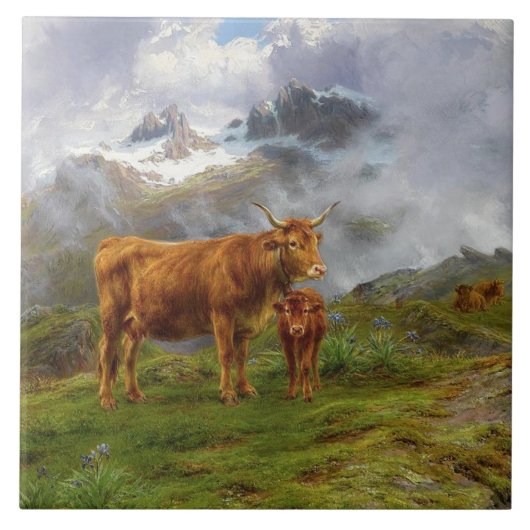 ハイランドキャトル(by Rosa Bonheur) タイル (正面)