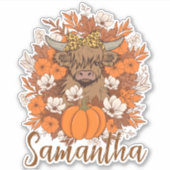 ハイランドコウ ハロウィン オートゥム 名前入り シール (正面)