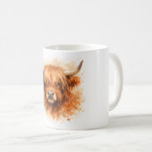 ハイランドコウ - 水彩画アニマルズ コーヒーマグカップ (正面右)