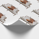 ハイランドスコティッシュカウオンソファラッピング紙 ラッピングペーパー (角)