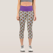 ハイランドスコティッシュカウパープルケルト結び目模様作品 カプリレギンス (正面)