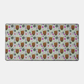 ハイランドスコティッシュカウパープルケルト結び目模様作品 デスクマット (正面)