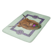 ハイランドスコティッシュカウパープルケルト結び目模様作品 バスマット (アングル)