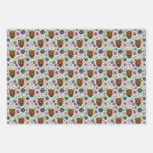 ハイランドスコティッシュカウパープルケルト結び目模様作品 ラッピングペーパーシート (正面3)