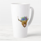 ハイランドスコティッシュカウフラワーウォータカラー カフェラテマグ (右アングル)