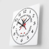 ハイランドダンサーは私と一緒に散らからない スクエア壁時計 (傾斜)