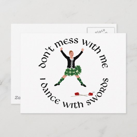 ハイランドダンサーは私と一緒に散らからない ポストカード (正面/裏面)