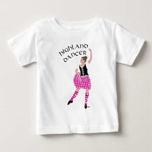 ハイランドダンサーパステルピンク ベビーTシャツ (正面)