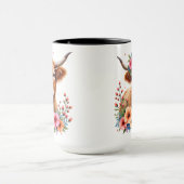 ハイランドチャームデザインかわいいスコティッシュハイランドカウズ マグカップ (中央)