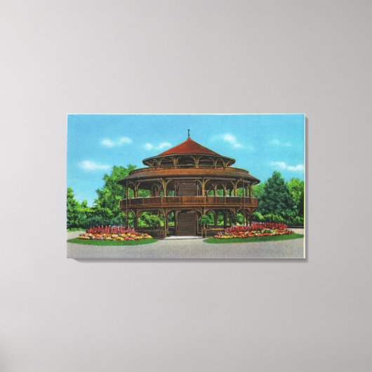 ハイランドパークパビリオンのビュー キャンバスプリント (正面)