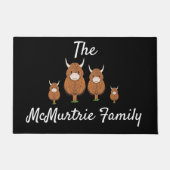 ハイランドパーソナライズされたカウファミリードアマット ドアマット (正面)