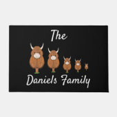 ハイランドパーソナライズされたカウファミリードアマット ドアマット (正面)