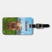 ハイランドパーソナライズされた牛の荷札 ラゲッジタグ (正面横)