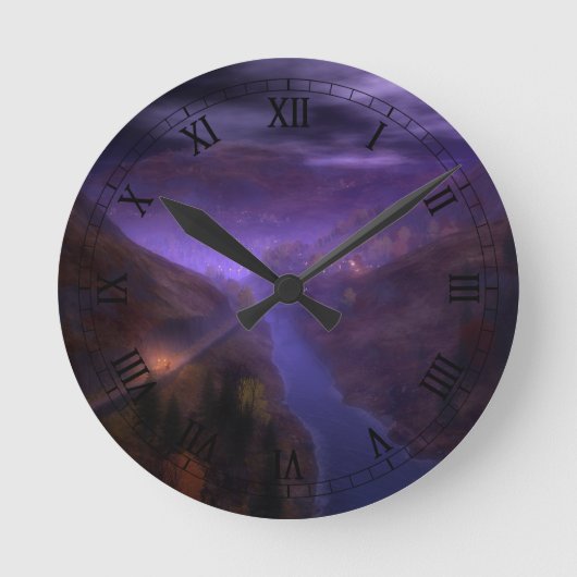 ハイランドホームライトクロック ラウンド壁時計 (正面)