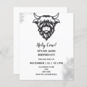 ハイランドホーリーカウズおもしろいバースデーパーティ招待状 (正面/裏面)