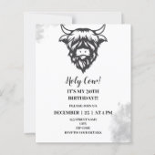 ハイランドホーリーカウズおもしろいバースデーパーティ招待状 (正面)