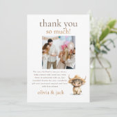 ハイランドホーリーカウフォトベビーシャワーサンキューカード 招待状 (スタンド正面)