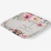 ハイランドホーリー牛フローラ愛らしいベビーガールシャワー ペーパープレート (傾斜あり)