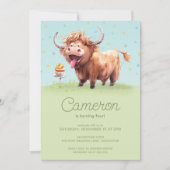 ハイランドミニチュアカウキッド誕生祝い 招待状 (正面)