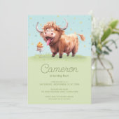 ハイランドミニチュアカウキッド誕生祝い 招待状 (スタンド正面)