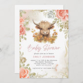 ハイランドモダンカウベイビーシャワー 招待状 (正面/裏面)
