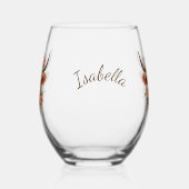 ハイランドモダンカウボーホフラワーズデザイン ステムなしワイングラス (左)