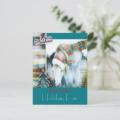 ハイランドユニークポニーサンタホリデイアートグリーティング シーズンポストカード (スタンド正面)