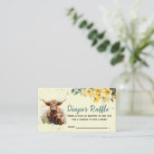 ハイランド牛おむつラッフルベビーシャワー エンクロージャーカード (スタンド正面)