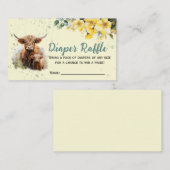 ハイランド牛おむつラッフルベビーシャワー エンクロージャーカード (正面/裏面)