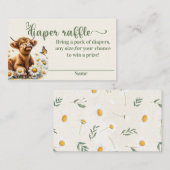 ハイランド牛おむつラッフルベビーシャワー プレイスカード (正面/裏面)