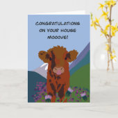 ハイランド牛おめでとう新居 カード (黄色い花)