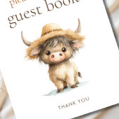 ハイランド牛お願い署名ゲストブックベビーシャワー ポスター