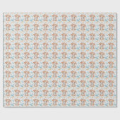 ハイランド牛かわいいベビー水の色パターン ラッピングペーパー (フラット)