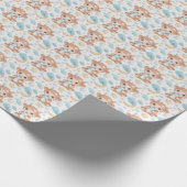 ハイランド牛かわいいベビー水の色パターン ラッピングペーパー (角)