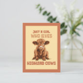 ハイランド牛が大好きな女の子だ ポストカード (スタンド正面)